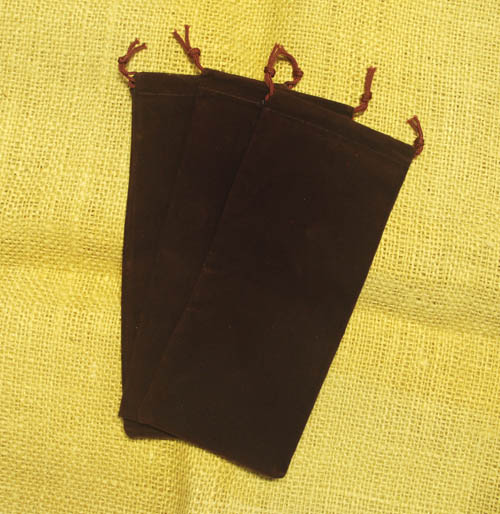 Burgundy Velour Drawstring Project Pouch- 3 Pack