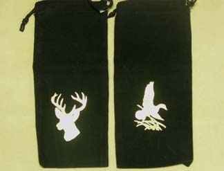 Black Velour Drawstring Project Pouch- 3 Pack
