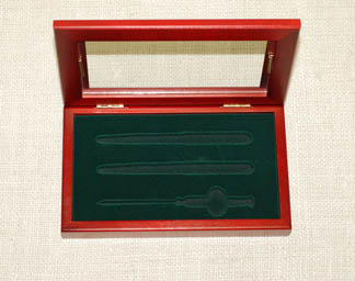 2 Pen and Letter Opener Glass Top Pen Case