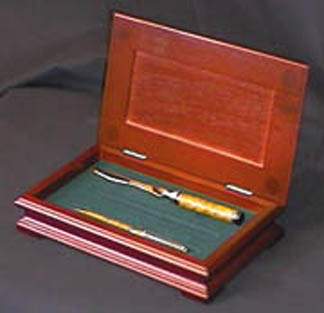 2 Pen and Letter Opener Wood Top Case
