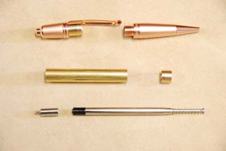 Sierra Button Click Pen- Copper with Satin Copper